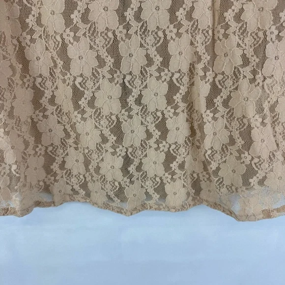 Zara Basic Beige Lace Peter Pan Collar Top Short Sleeve Size S NWT - Picture 4 of 12